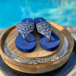 Olivia Miller NWT Size 8 Navy Rhinestoe Sandals